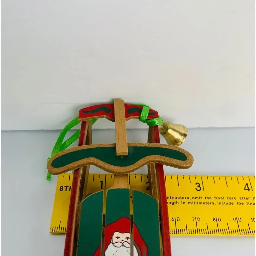1992 Kurt Adler Wood Sleigh Ornament